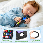 2 Pack Remote & Phone Teething Toys for 0-6 6-12 Months, BPA Free Silicone