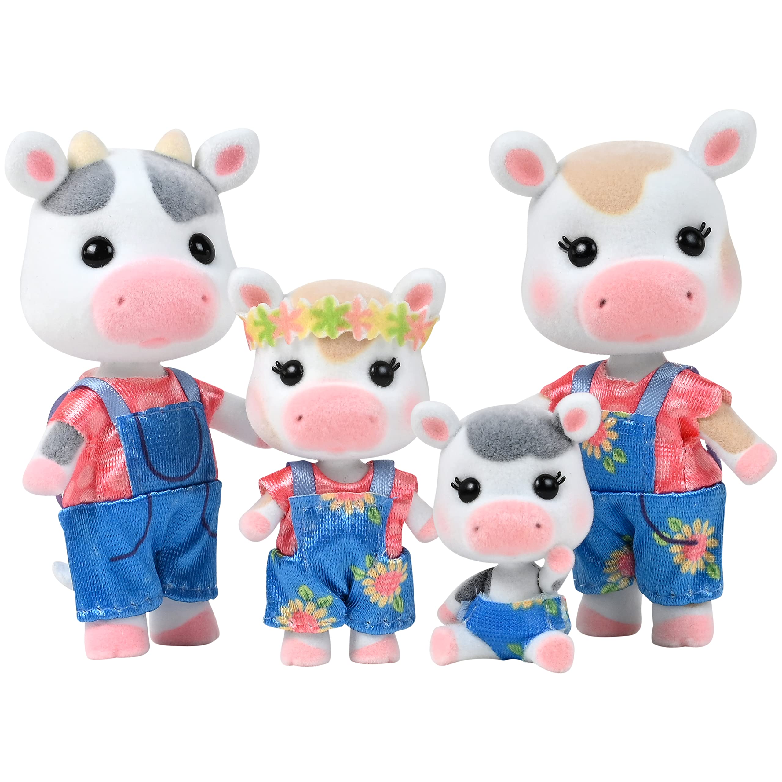 Buy now Honey Bee Acres The Cloverberrys Cow Family, 4 Miniature Doll Figures, Small Cloverberrys Cow at indiglob india