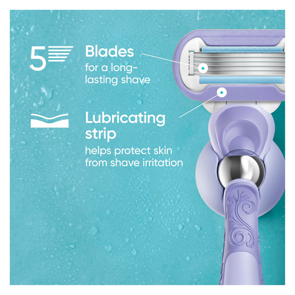 Gillette Venus Deluxe Smooth Swirl Womens Razor Blade Refills, 6 Count, Moisture Ribbon to Protect Against Irritation