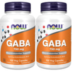 NOW Gaba 500mg,100 Count (Pack of 2)
