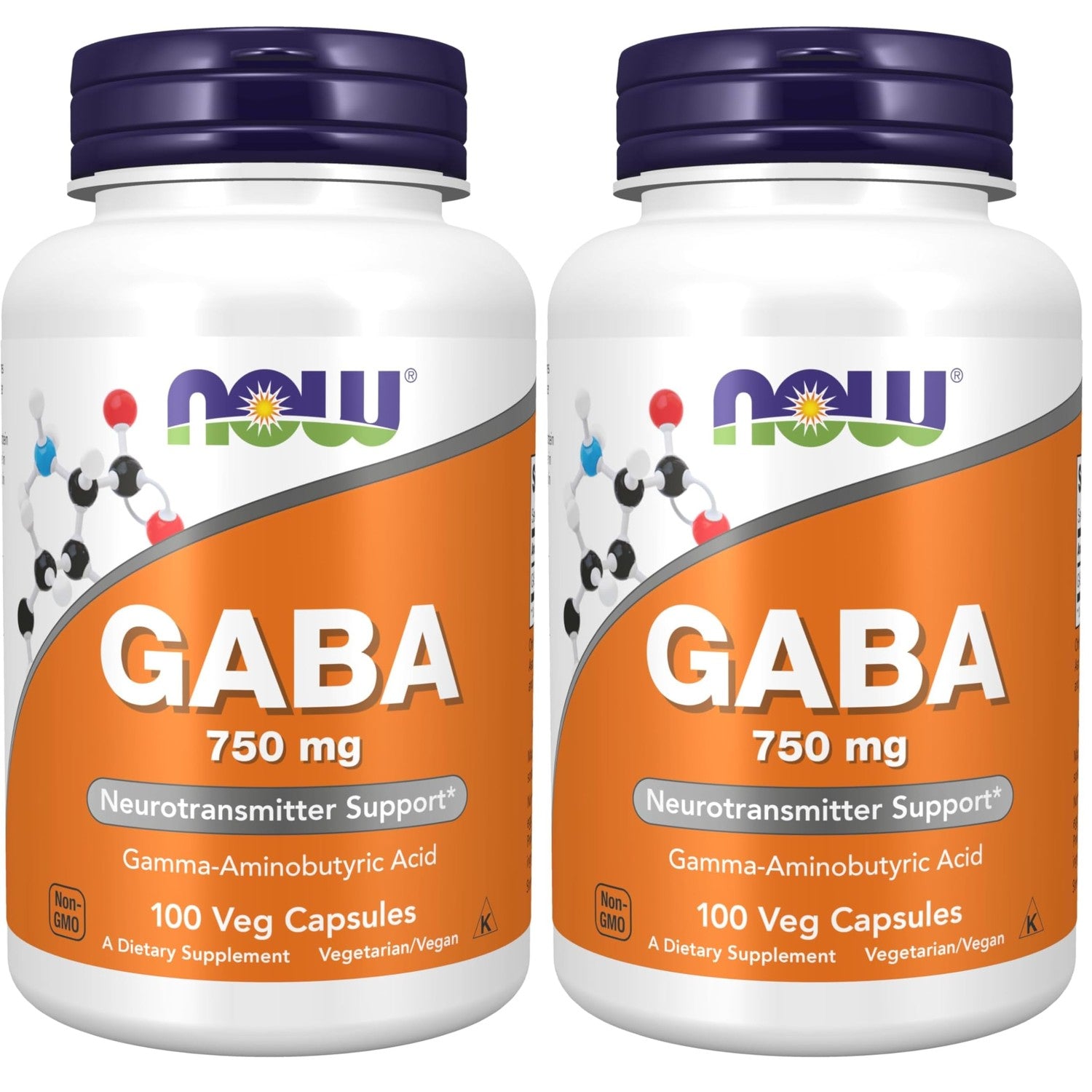 NOW Gaba 500mg,100 Count (Pack of 2)