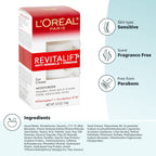 L'Oreal Paris Skincare Revitalift Anti-Wrinkle and Firming Eye Cream with Pro Retinol, Treatment to Reduce Dark Circles, Fragrance Free, 0.5 oz.