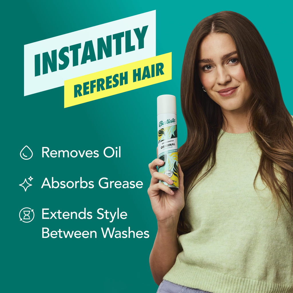 Batiste Dry Shampoo, Waterless shampoo, Original, 3.81oz, Pack of 3