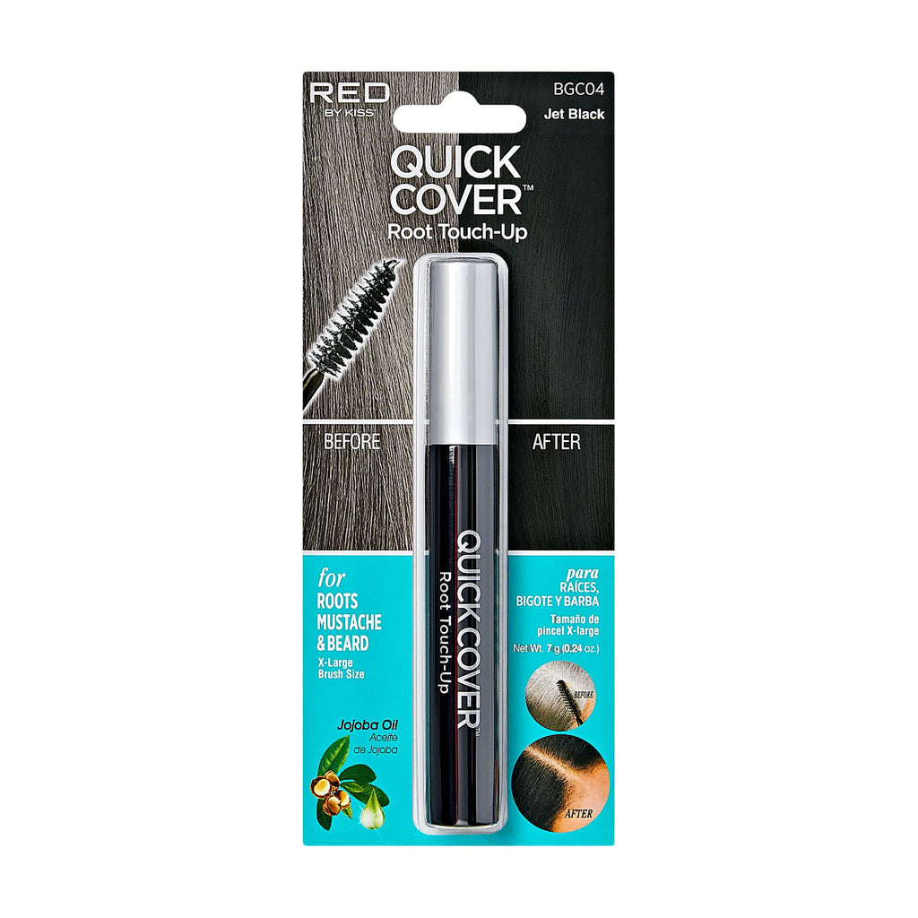 RED by KISS Quick Cover Root Touch Up Rescue (Dark Brown), Mascara Natural Water-Resistant Temporary Gray Concealer Cover Up Brush for Hair Mustache & Beard, Formulated with Jojoba Oil