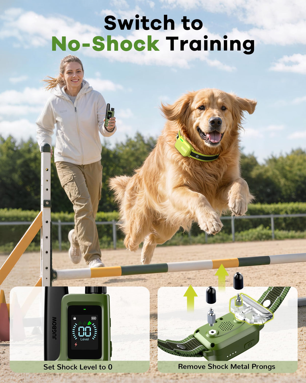 Shock Collar for Dogs 3 Pack - 4500FT Dog Training Collar ,Green