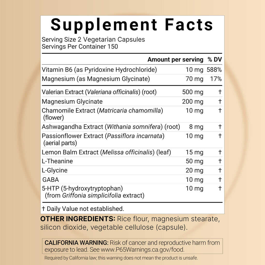 NatureBell Valerian Root for Sleep, 300 Veggie Capsules with Magnesium Glycinate, Chamomile, Passionflower, Lemon Balm, Ashwagandha, & More – Relaxation & Sleep Support Supplement – Melatonin Free