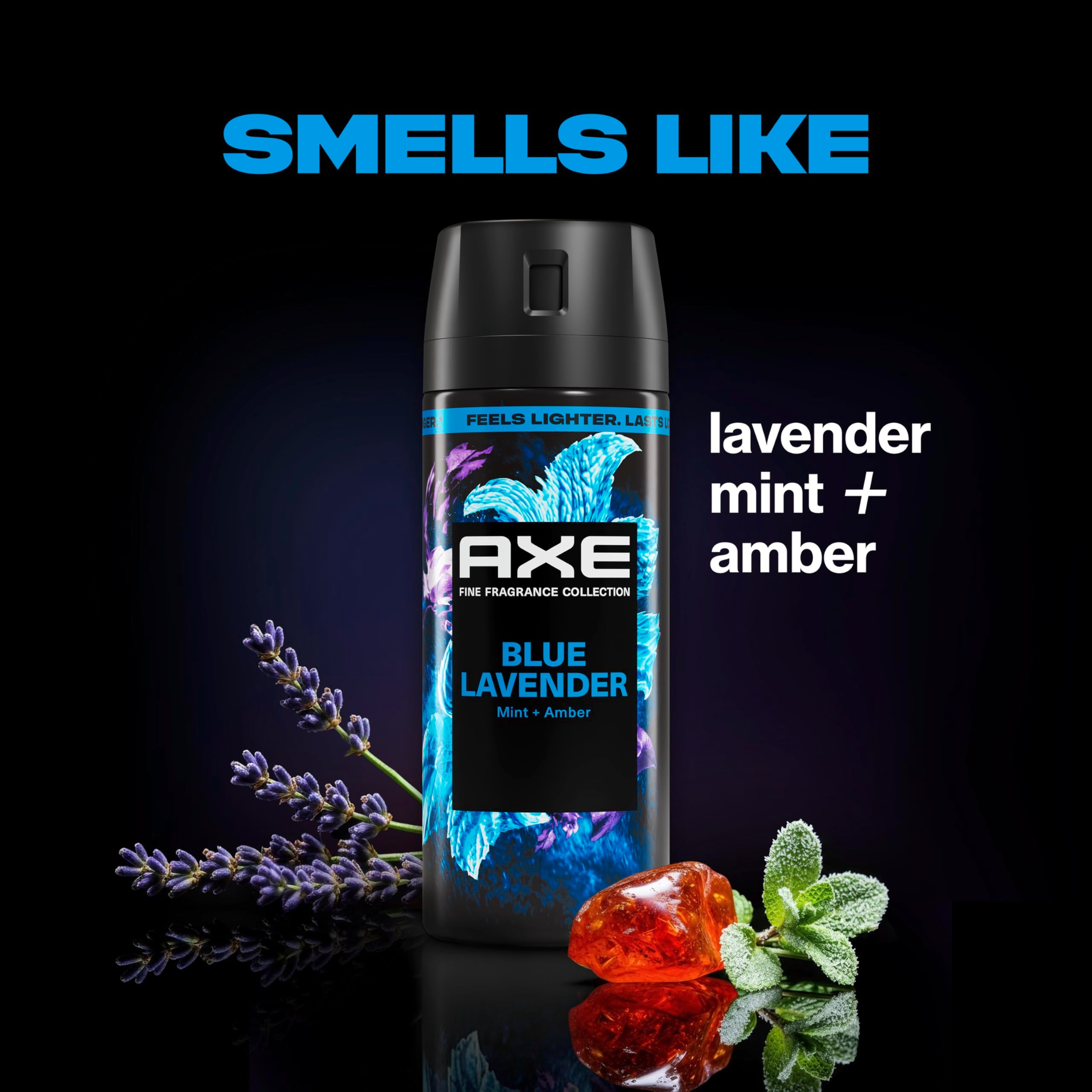 AXE Fine Fragrance Collection Body Spray Blue Lavender Freshness 2.9 oz | For nights out, Helps stay fresh & confident, With odor defense, Blue Lavender