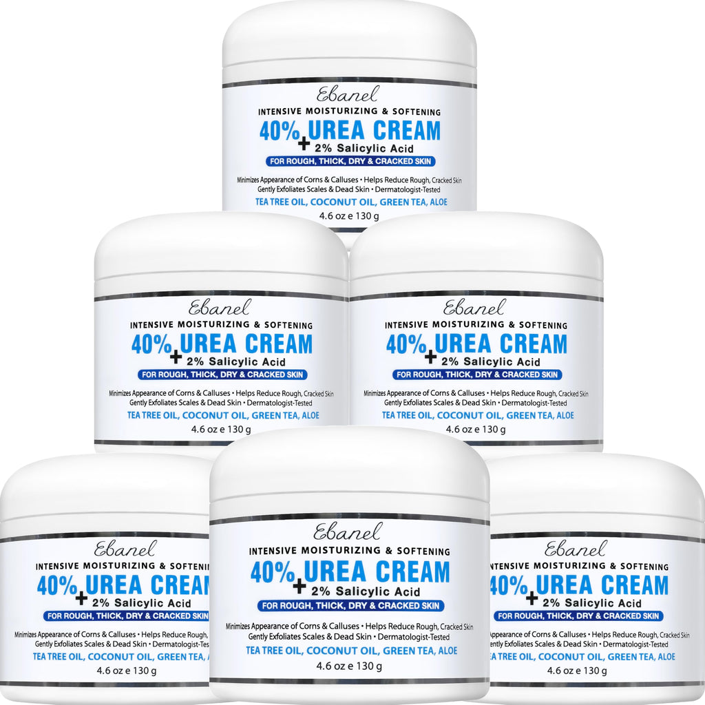 Ebanel Urea Cream 40% plus Salicylic Acid 2% for Dry Cracked Feet Skin | Deeply Moisturizes & Softens Dry Cracked Heels, Feet, Knees, Elbows, Hands, Rough Dead Skin Callus Remover Toenail Softener