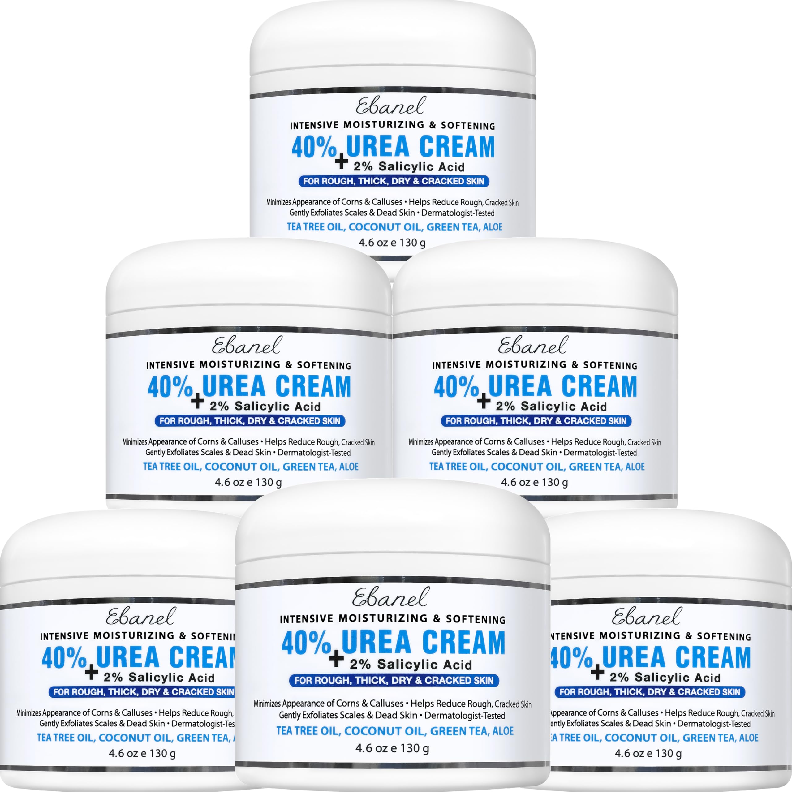Ebanel Urea Cream 40% plus Salicylic Acid 2% for Dry Cracked Feet Skin | Deeply Moisturizes & Softens Dry Cracked Heels, Feet, Knees, Elbows, Hands, Rough Dead Skin Callus Remover Toenail Softener