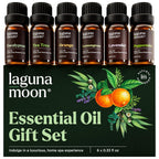 Buy now Lagunamoon Essential Oils Set - Top 6 Blends for Diffusers, Home Care, Candle Making Scents, Fragrance, Aromatherapy, Humidifiers, Gifts - Peppermint, Tea Tree, Lavender, Eucalyptus, Orange (10mL) at indiglob india