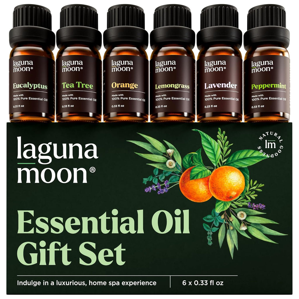 Buy now Lagunamoon Essential Oils Set - Top 6 Blends for Diffusers, Home Care, Candle Making Scents, Fragrance, Aromatherapy, Humidifiers, Gifts - Peppermint, Tea Tree, Lavender, Eucalyptus, Orange (10mL) 0.33 Fl Oz (Pack of 6) 1. Signature Scents at indiglob india