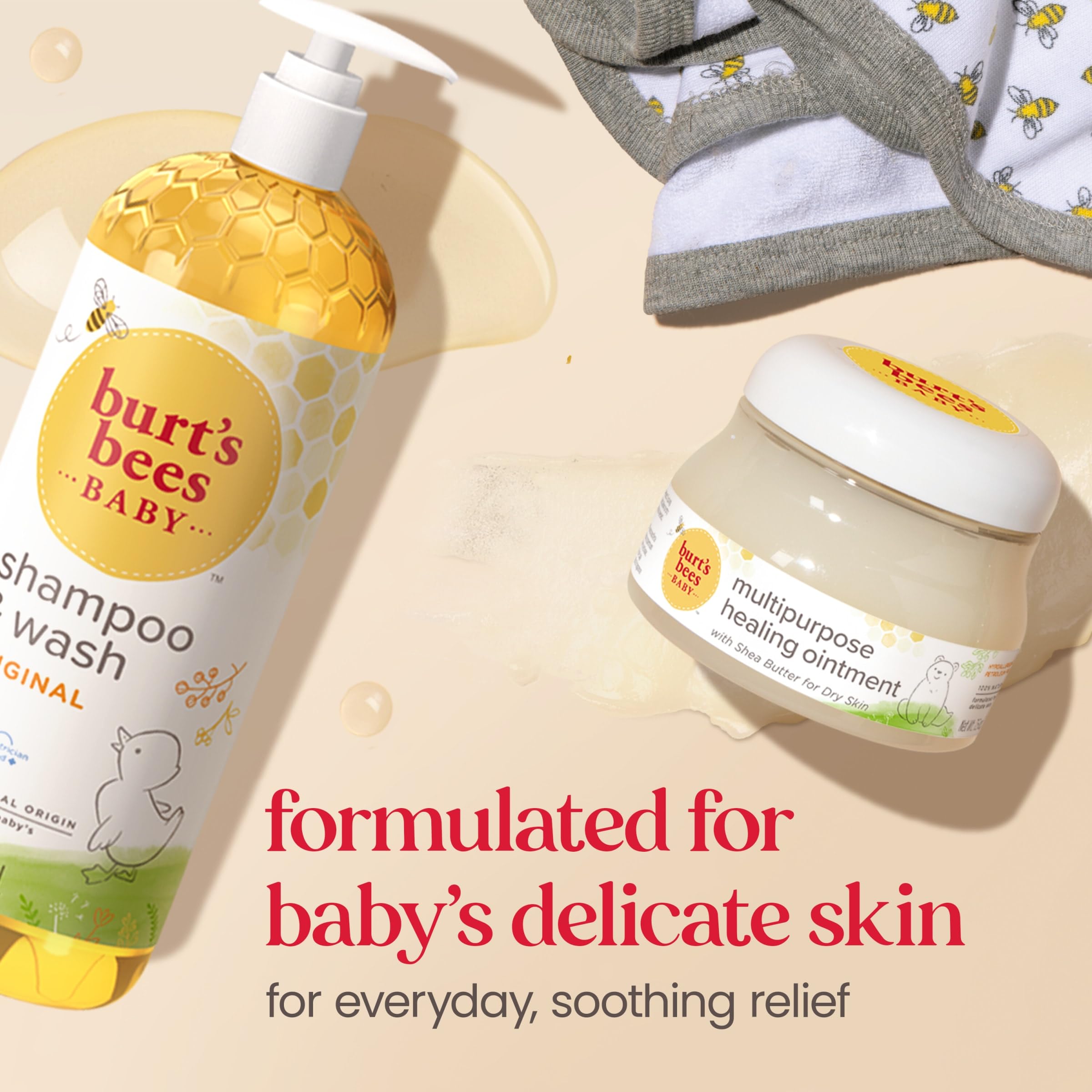 Burt's Bees Baby Shampoo & Wash, Tear Free Soap, Baby Care, Original,12 Ounce (Pack of 3)