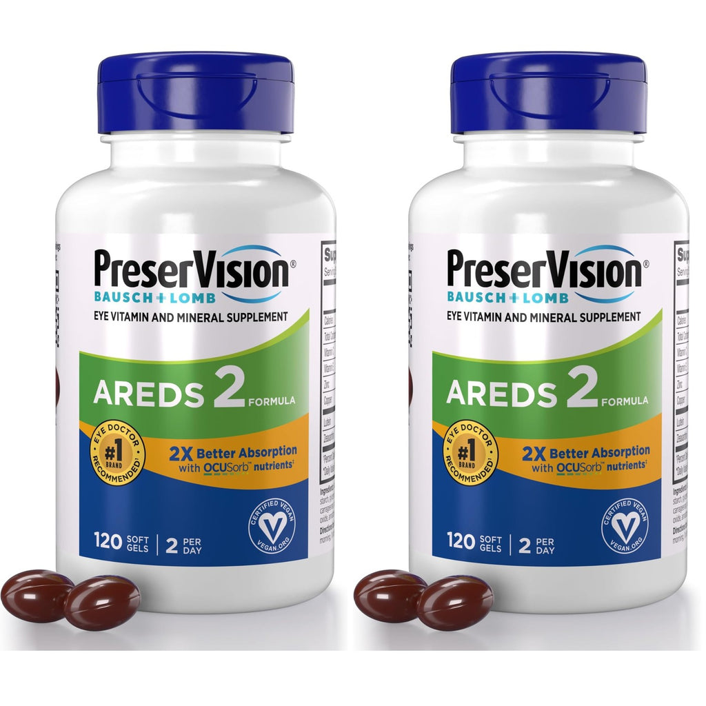 PreserVision AREDS 2 Eye Vitamins OCUSorb Formula, 120 Softgels | Lutein & zeaxanthin, macular support* Vitamins, vegan soft gels, Vitamin C, E, Zinc, Copper, eye health for adults