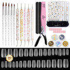 Beetles Acrylic Nail Brush Set, 3Pcs Size 6/10/14 for Acrylic Powder | Includes 3 Size Brushes with a Steel Cleaning Comb for Acrylic Powder Application, Extensions, and 3D Carving DIY Nail Art