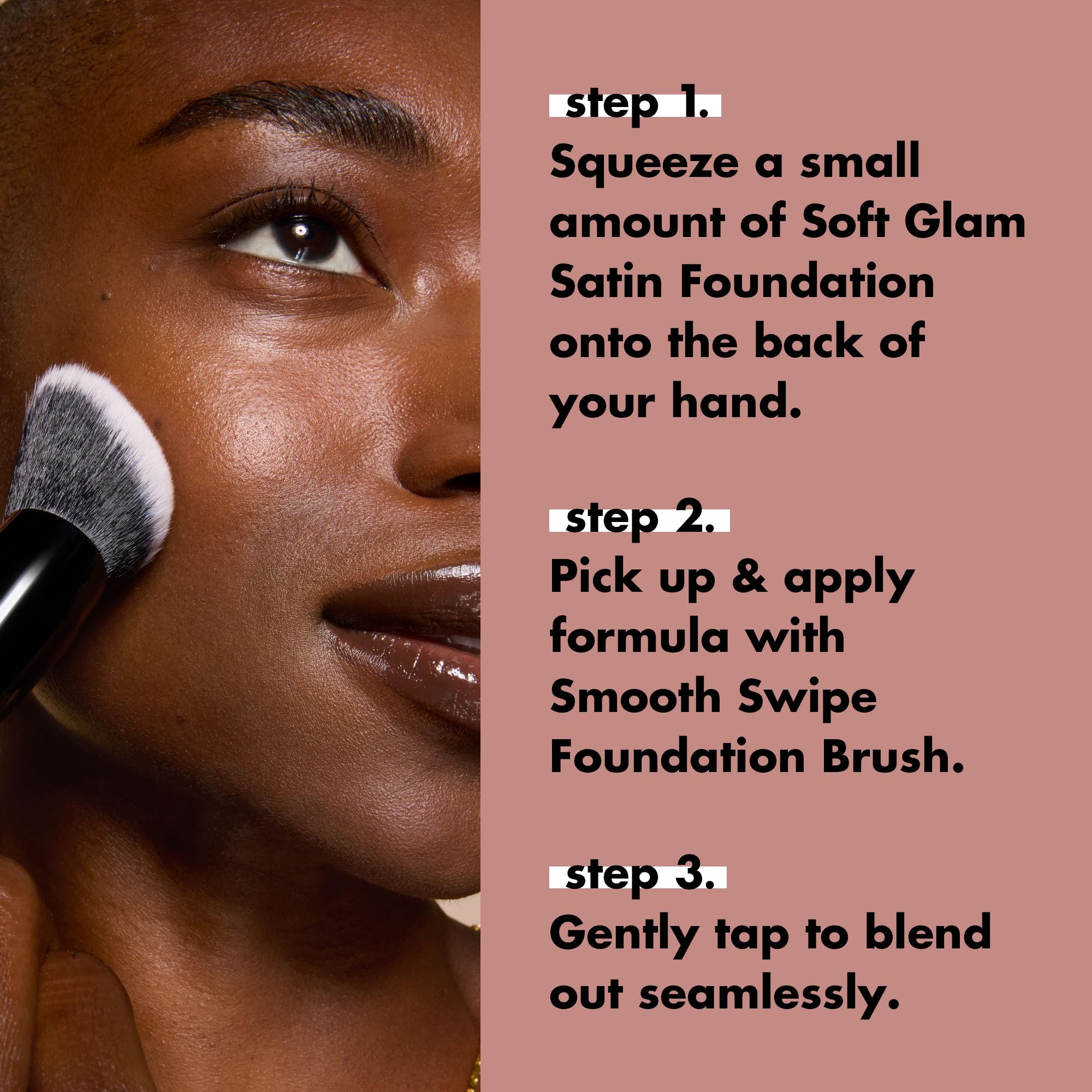 Buy now e.l.f. Smooth Swipe Foundation Brush, Face Makeup Brush For A Natural-Looking Finish, For Liquid & Cream Formulas, Vegan & Cruelty-Free at indiglob india