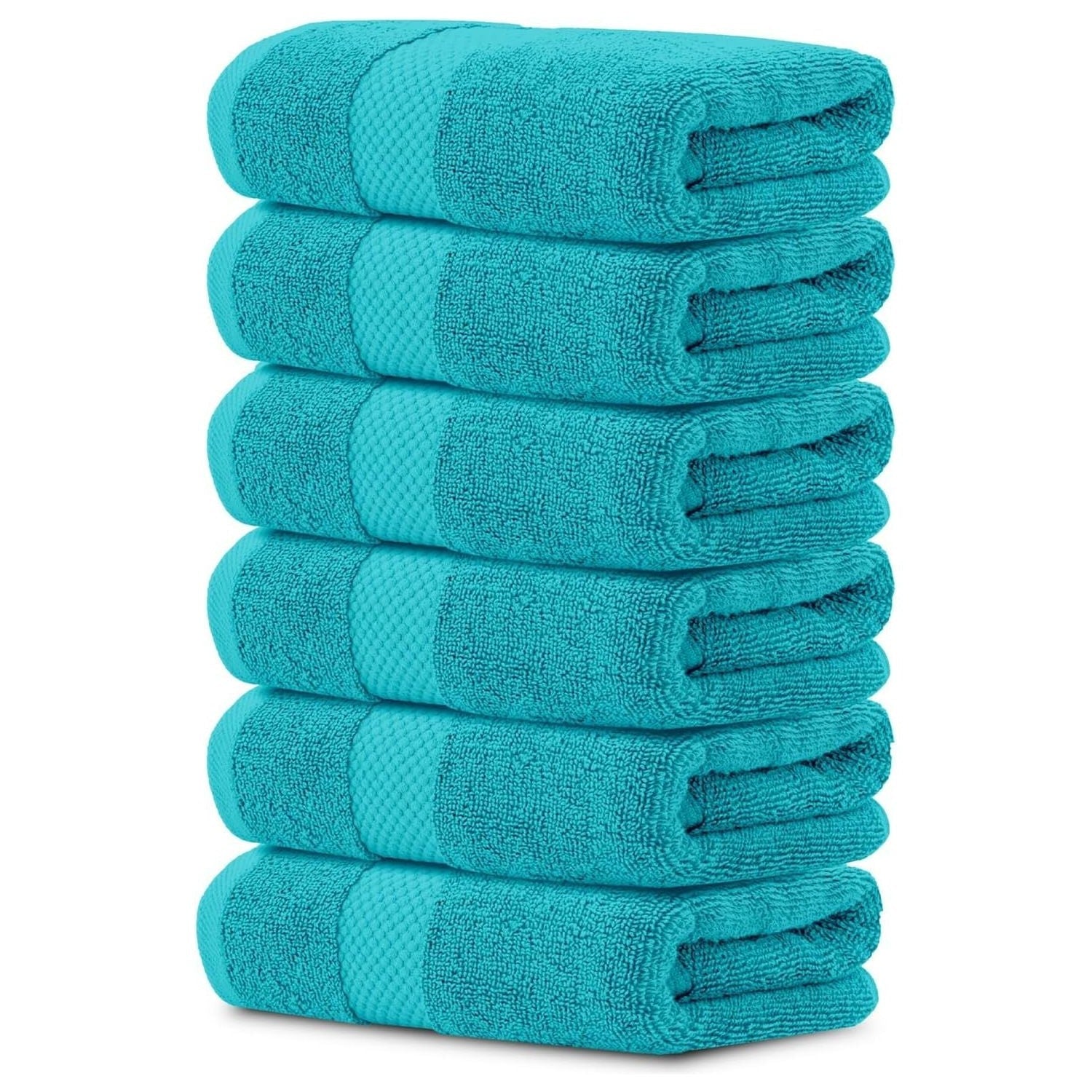 Buy now Luxury White Hand Towels - Soft 100% Turkish Cotton | Highly Absorbent Hotel spa Bathroom Towel Collection | 16x30 Inch | Set of 6 13: Ocean Aqua at indiglob india