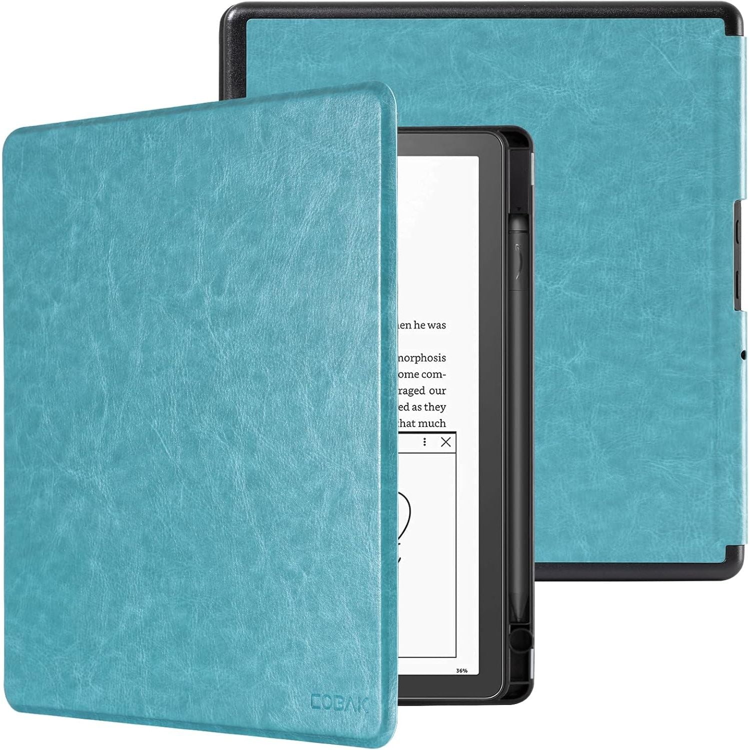 Buy now CoBak Case for Kindle Scribe - All New PU Leather Cover with Auto Sleep Wake Feature for Kindle Scribe 10.2" 2022 & 2024 Released with Pen Holder SkyBlue at indiglob india