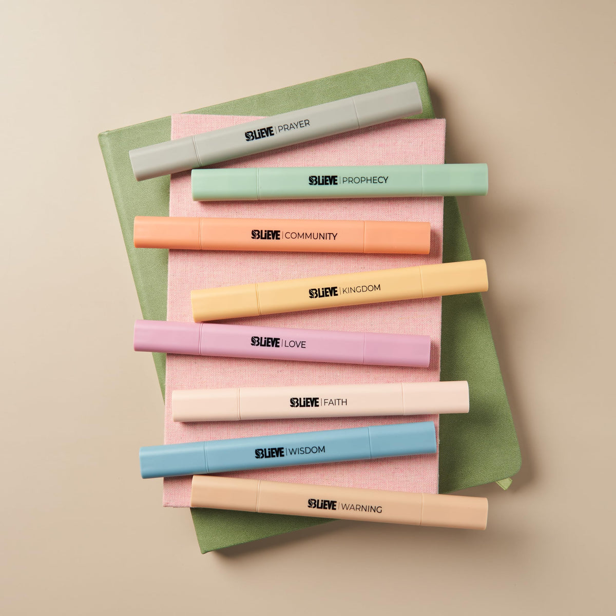 BLIEVE Bible Highlighters No Bleed Through, Color Coded, Dual Tip, 8 Pack