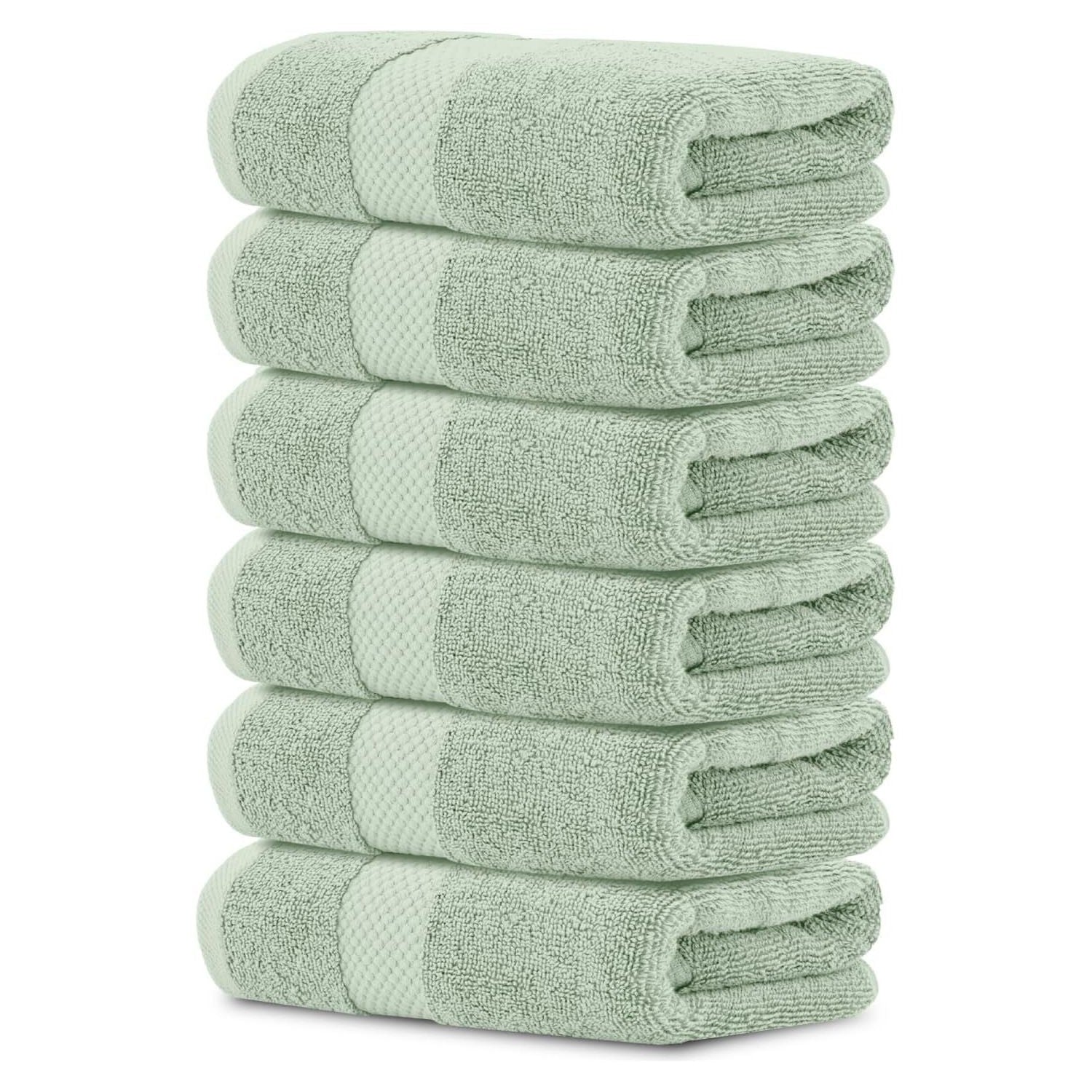 Buy now Luxury White Hand Towels - Soft 100% Turkish Cotton | Highly Absorbent Hotel spa Bathroom Towel Collection | 16x30 Inch | Set of 6 11: Mint Green at indiglob india