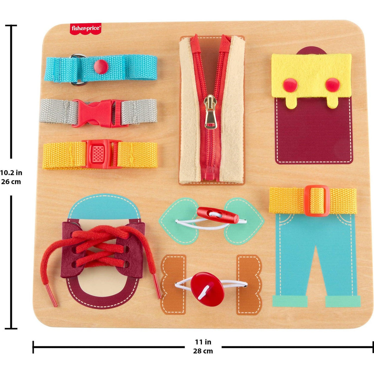 Fisher-Price Wood Montessori Dressing Board Busy Activity