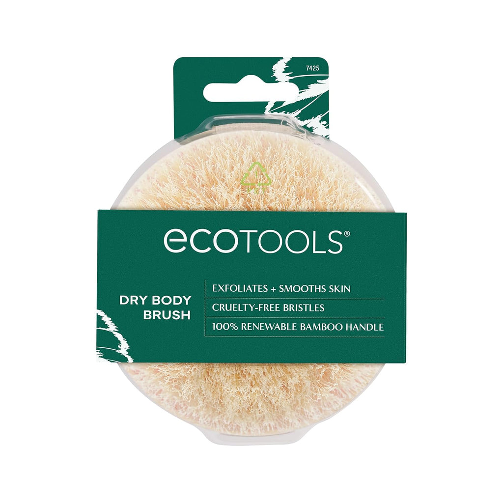 Buy now EcoTools Dry Body Brush, Cruelty-Free Bristles Exfoliate & Smooth Skin, Dry Brushing Removes Flaky Skin, May Help Improve Circulation & Tone, Eco-Friendly Skincare Tool, Vegan & Cruelty-Free, 1 Count at indiglob india