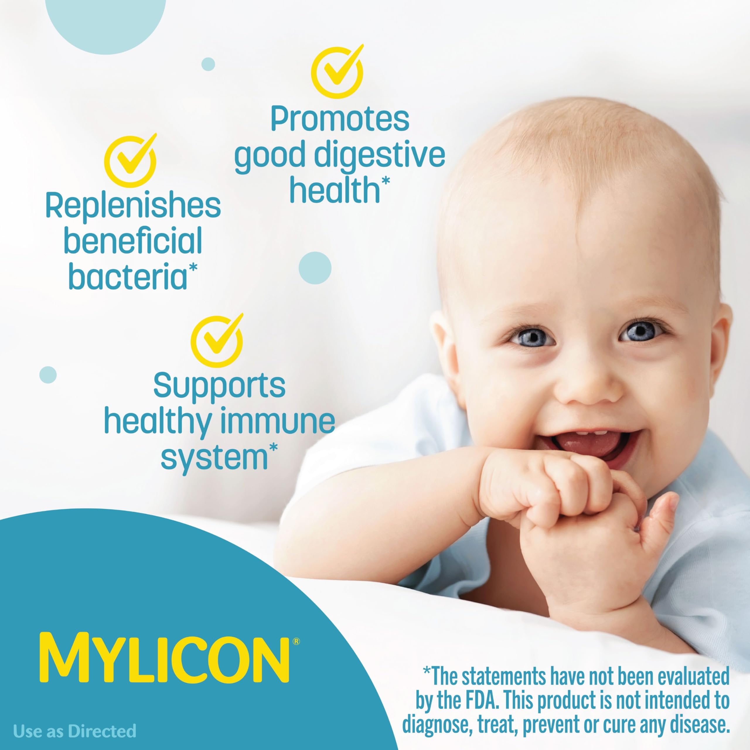 Infants' Mylicon Daily Probiotic Drops, for Colic and Fussiness, 8mL, 21 Daily Doses | Daily probiotic drops help relieve crying & fussiness from colic - Support digestive and immune health - 21 daily doses