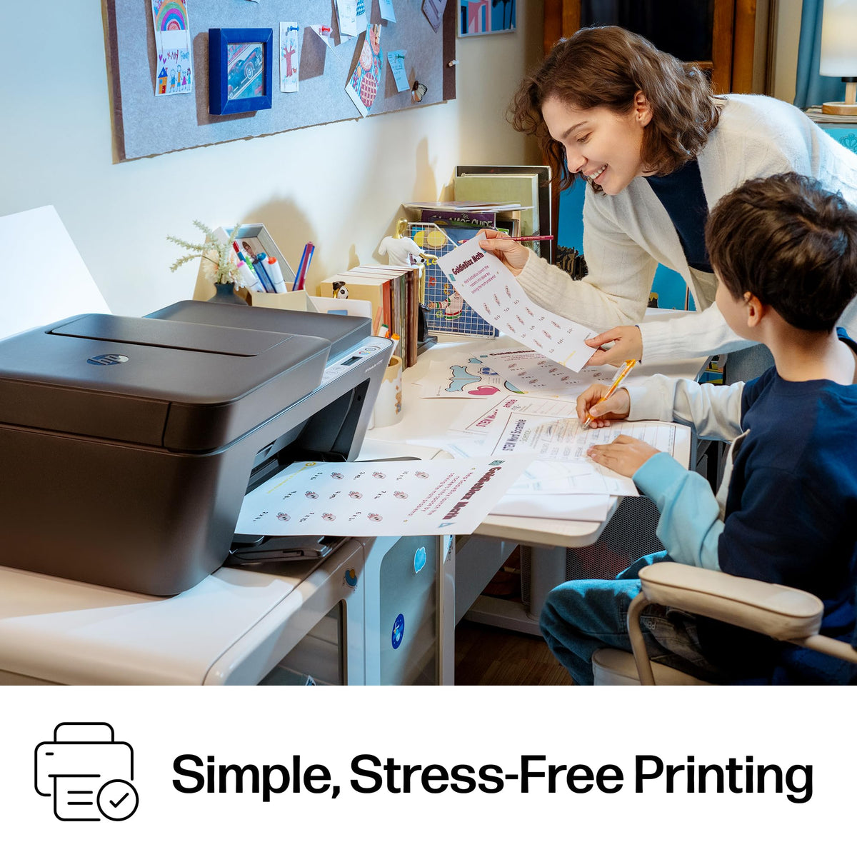 HP DeskJet 4355 Wireless All-in-One Color Inkjet Printer, Scanner, Copier, Best-for-Home, 3 Month Trial of Instant Ink Included, AI-Capable (AJ4Y0A)