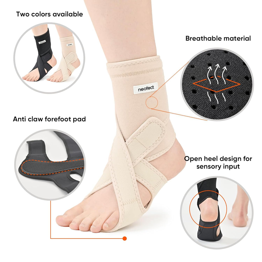 Buy now NEOFECT Drop Foot Brace Beige Right AFO Foot Drop Brace for Walking, Drop Foot Brace with Shoes, Stroke Recovery Equipment, Foot Drop Brace for Sleeping, Adjustable Ankle Brace (Right) at indiglob india