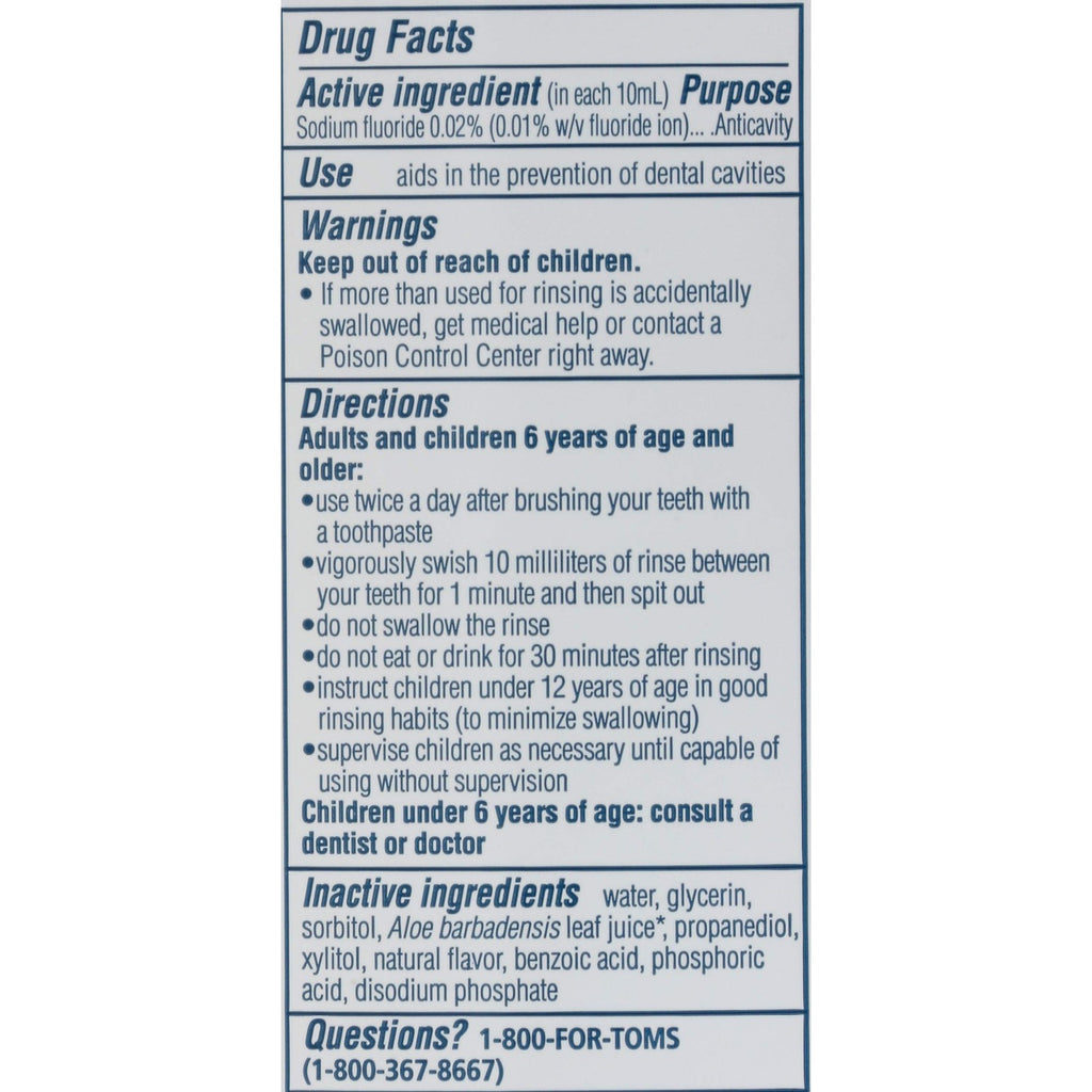 Tom's of Maine, Whole Care Natural Mouthwash - Fresh Mint, 16 Ounce