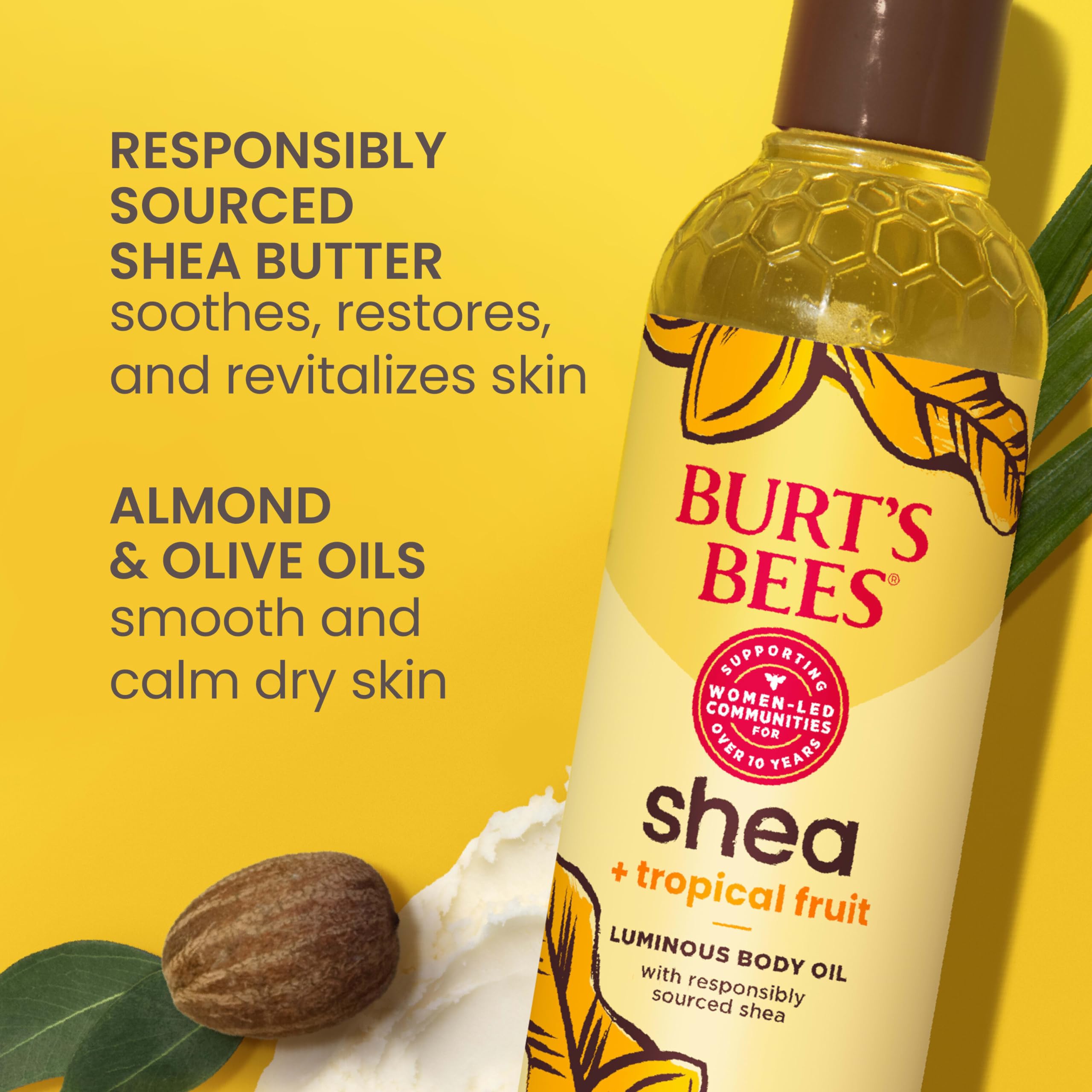 Buy now Burt's Bees Shea + Tropical Fruit Luminous Body Oil, Non-Greasy, Antioxidant Rich for Glowing Skin, Non-Irritating, Natural Origin Skin Care, 8 oz. at indiglob india