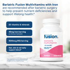 Bariatric Fusion One Per Day Bariatric Multivitamin with Iron for Women | with Hair and Nails Vitamin Blend | Gastric Bypass and Sleeve Gastrectomy | 90 Count | 3 Month Supply