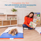 ECR4Kids Premium Folding Rest Mat, 3-Section, 2in, Sleeping Pad, Blue/Red