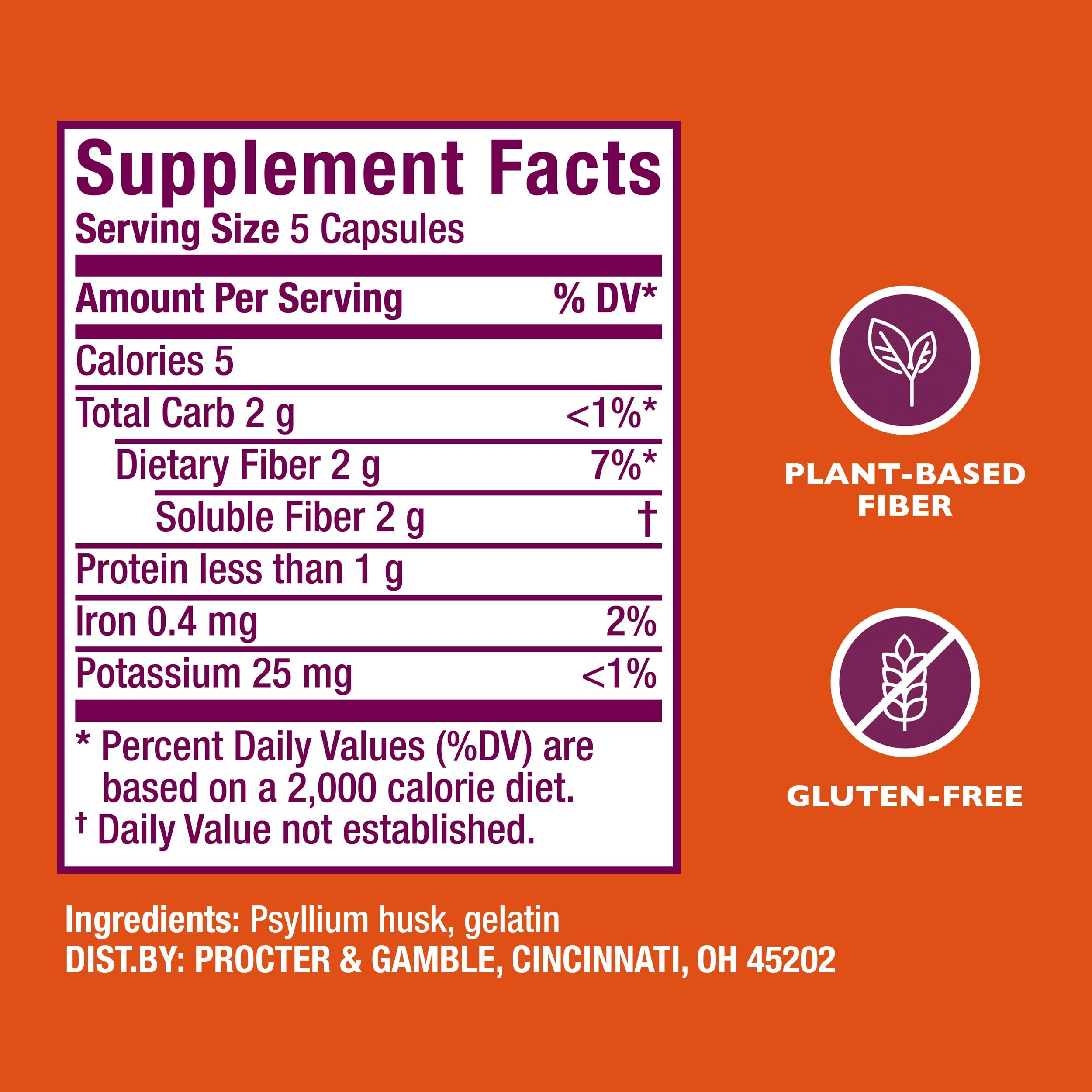 Metamucil, Psyllium Husk GLP-1 Friendly Fiber Capsules, 300 Capsules, 3-in-1 Fiber Supplement, Daily Psyllium Husk Fiber Capsules Help Support Digestive Health by Promoting Regularity*