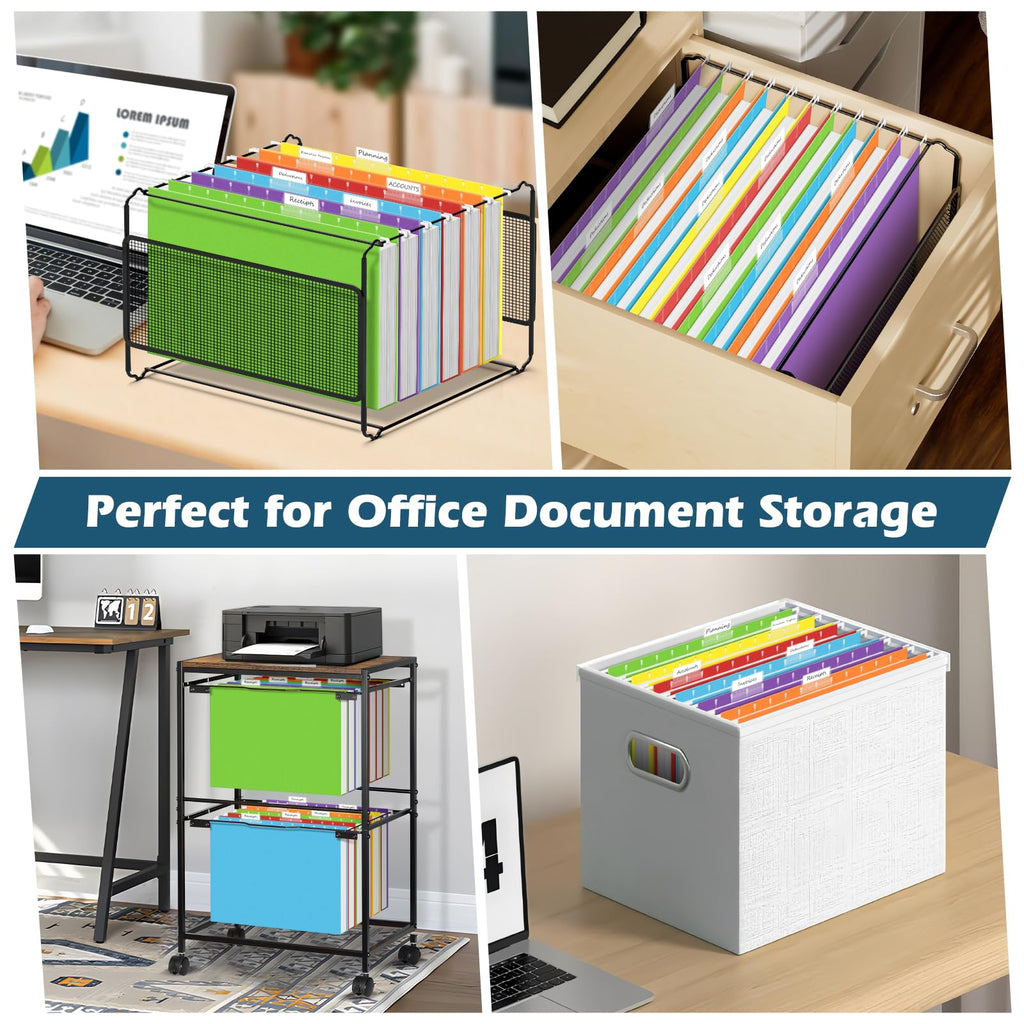 V-Opitos 6 Pack 1 Inch Expansion Hanging File Folders, Letter Size Hanging Folders with 1/5-Cut Adjustable Tab, Extra Capacity Hanging File Folders, Ideal School Classroom, Office Supplies