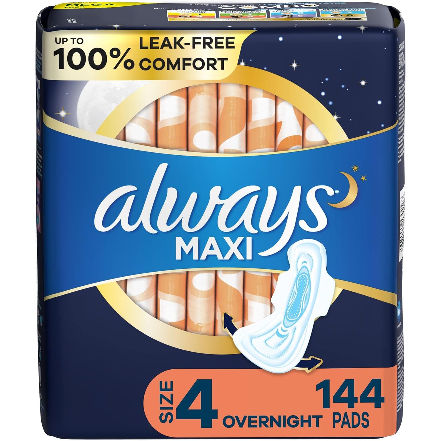 Buy now Always Ultra Thin Overnight Pads with Wings, Size 4, Overnight, 78 Count (3 Packs of 26) 144 at indiglob india