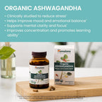 Buy now Himalaya Organic Ashwagandha, 60 Day Supply, Herbal Supplement for Stress Relief, Energy Support, Occasional Sleeplessness, Organic, Non-GMO, Vegan, Gluten Free, 670 mg, 60 Caplets at indiglob india
