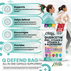 Q Defend Quercetin Supplement with Zinc Vitamin C Vitamin D Elderberry Turmeric Black Pepper Garlic Ginger Sea Moss Lysine Stinging Nettle Reishi Mushroom Immune Support 120 Capsules by Clean Nutra