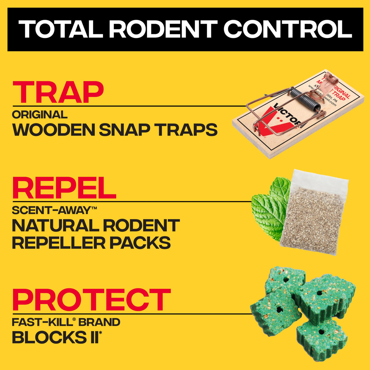 Victor Fast-Kill Bait Blocks II, 86-Count Rat and Mouse Poison Bait Blocks