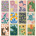Ogeby 24 Pack Floral Greeting Card with Envelopes & Stickers, Boxed Floral Blank Note Cards Set for All Occasions, 12 Assorted Designs, 4x6 Inch, Blank Inside