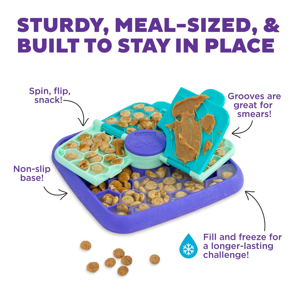 Outward Hound Nina Ottosson Lick N' Flip 3-in-1 Dog Toy Treat Puzzle, 7.4"