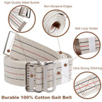 Gait Belt for Seniors 60inch - Walking Transfer Belts Gate Belts Medical for Elderly, Physical Therapy Strap Caregiver Supplies for Caregiver, Nurse, Therapist with Metal Buckle