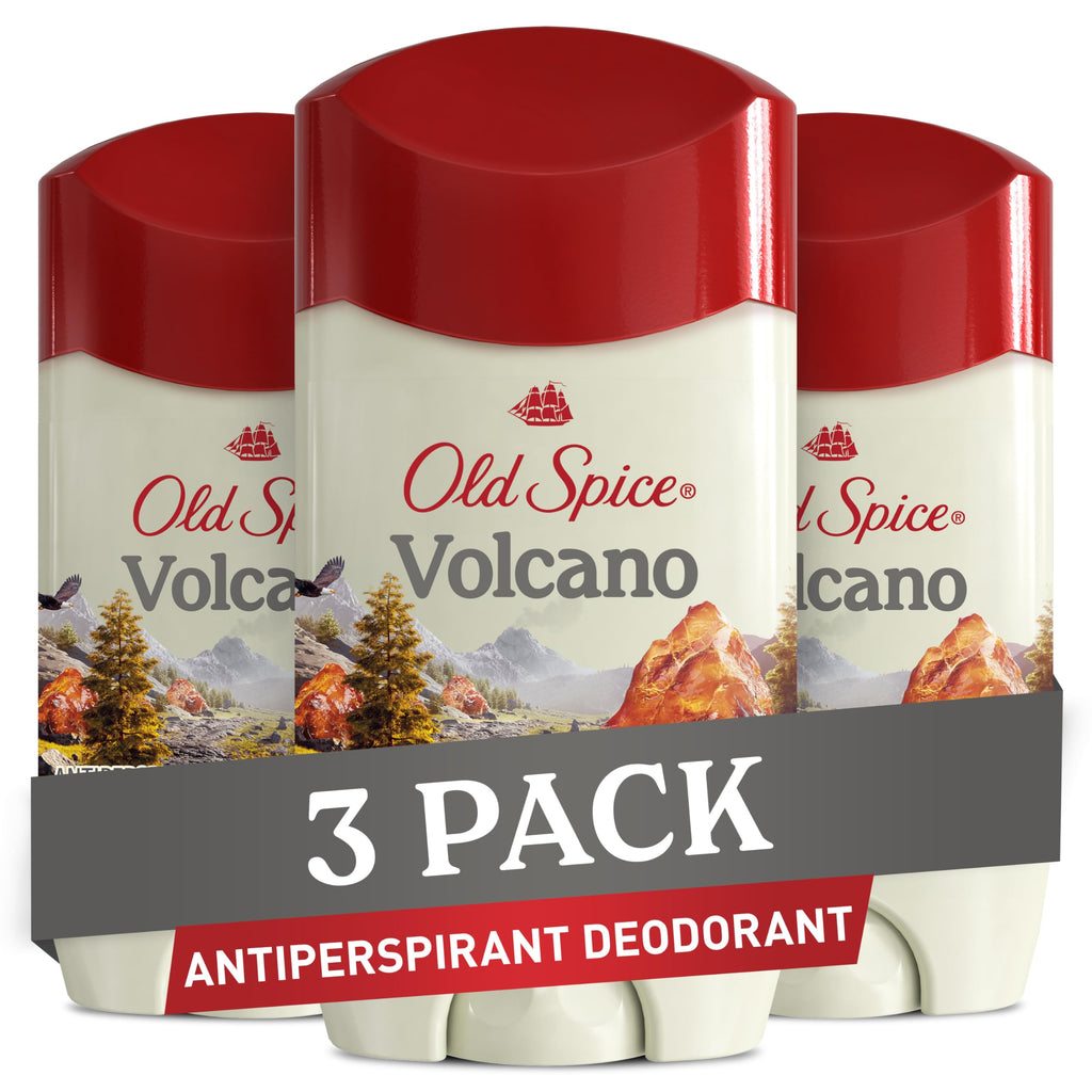 Premium imported Old Spice Volcano Antiperspirant & Deodorant, 3-pack for long-lasting freshness and odor protection.