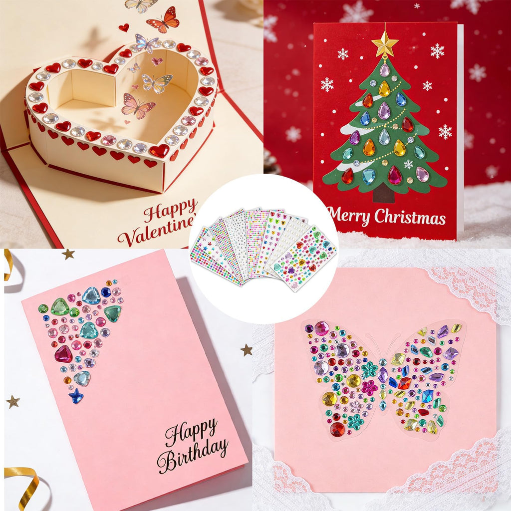 Gem Stickers for Crafts 7386pcs Self Adhesive Rhinestone Acrylic Gems
