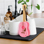 Dolly Parton Pink Guitar Bottle Brush Long-Handle Sponge, Fun and Unique Acoustic Guitar Design with Signature Dolly Logo, Great for Music Lovers