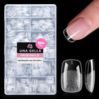 Buy now UNA GELLA Almond Gel Nail Tips, 504PCS Pre Etched Clear Fake Nails Tips Medium Almond Shape - 12 Sizes Full Cover Soft Acrylic Press On Nail Extensions No C Curve Gift for Diy at Home at indiglob india