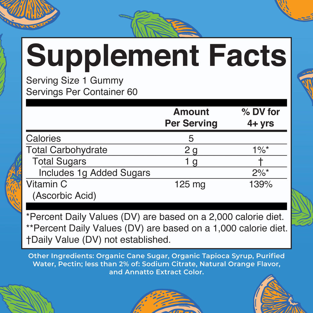 MARYRUTH'S Vitamin C Gummies for Adults & Kids, Immune Support, 60 Servings | Immune Support, 60 Servings