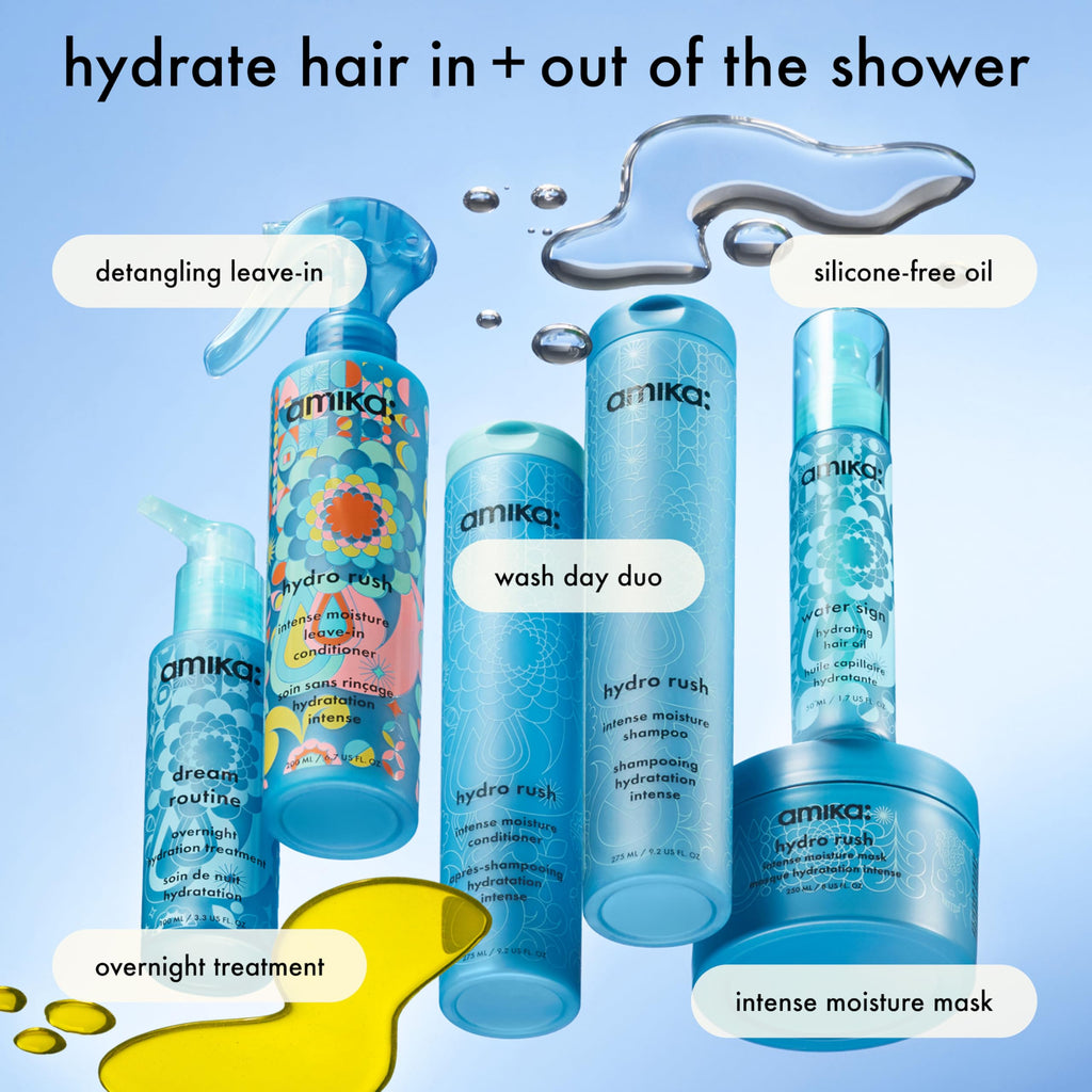 amika hydro rush intense moisture conditioner with hyaluronic acid