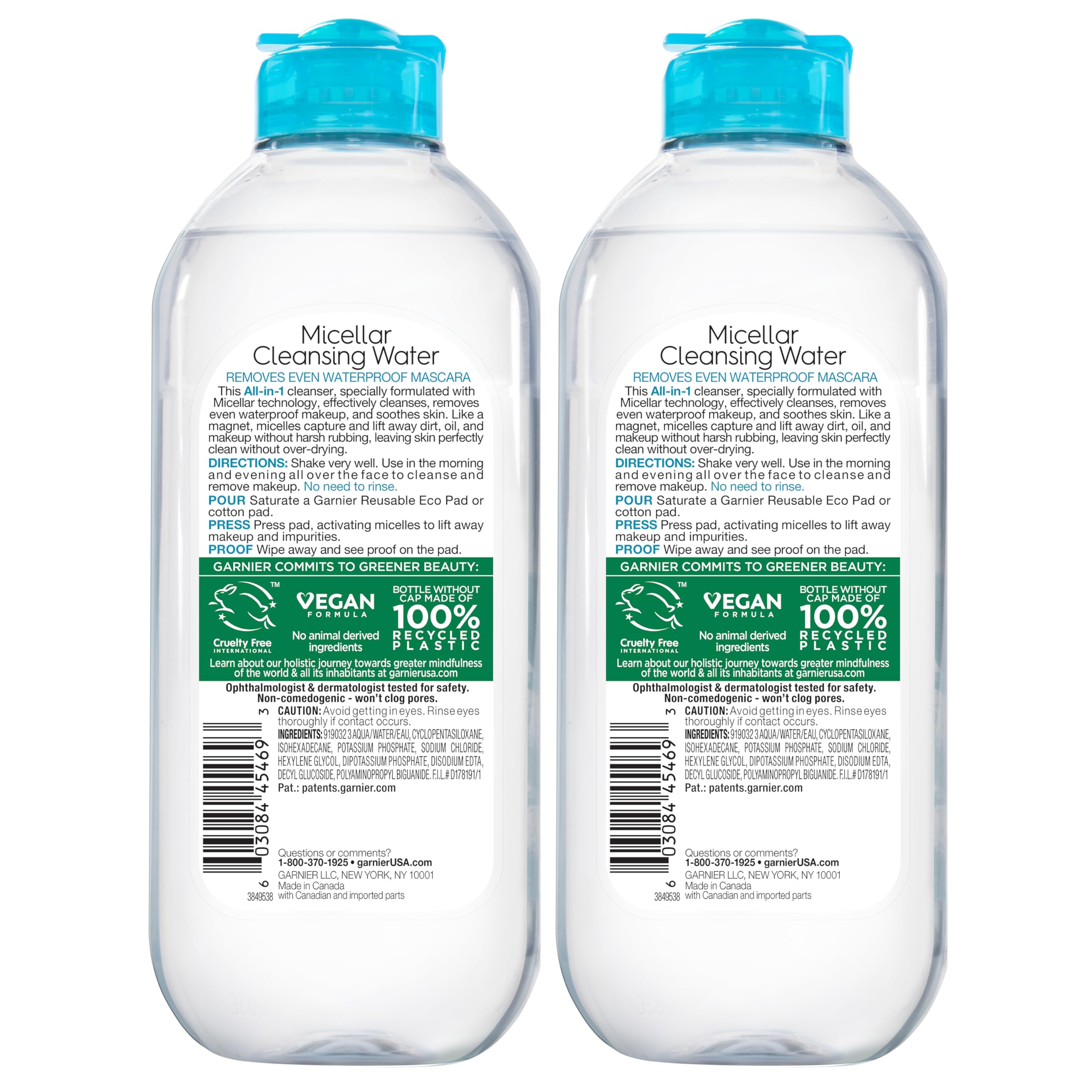 Buy now Garnier Micellar Water for Waterproof Makeup, Hydrating Facial Cleanser & Makeup Remover, Suitable for Sensitive Skin, Vegan, Cruelty Free, 13.5 Fl Oz (400mL), 2 Count at indiglob india