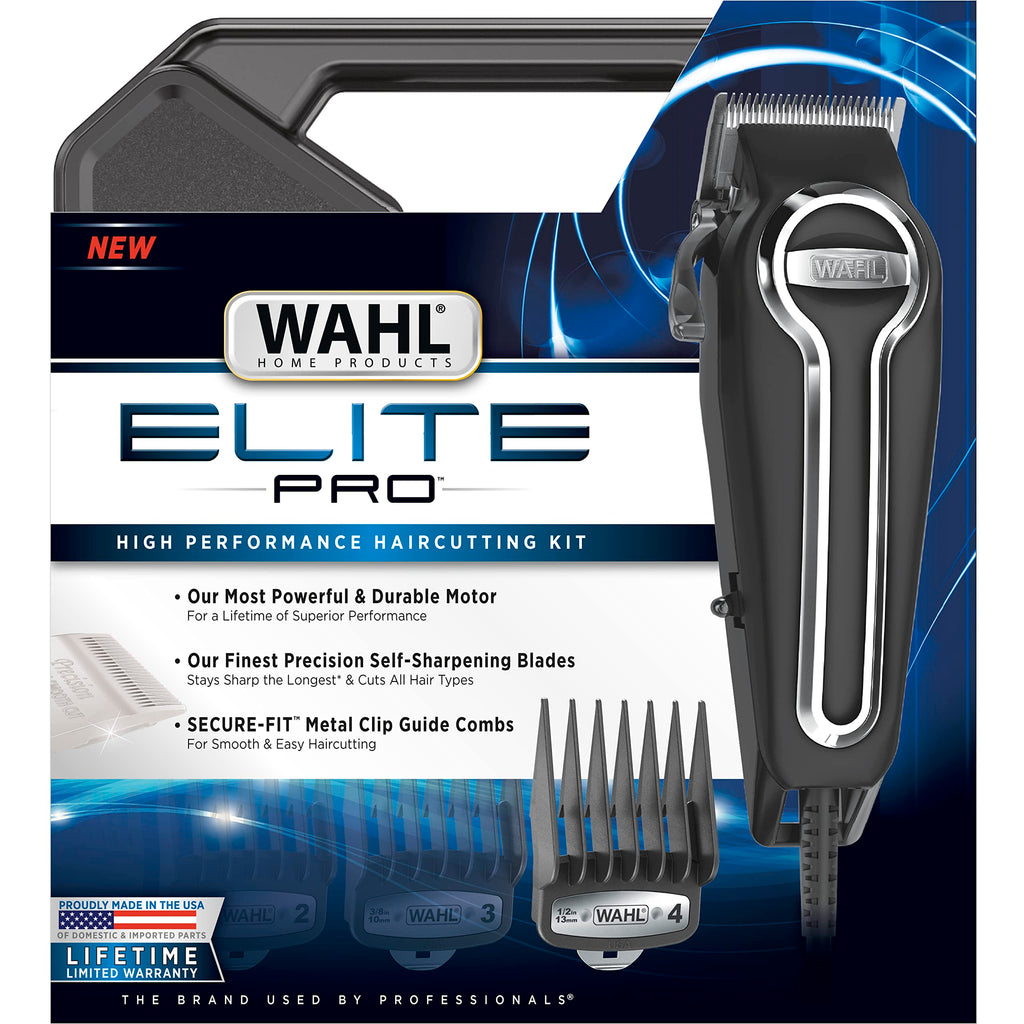 Buy now Wahl USA Elite Pro High-Performance Corded Home Haircut & Grooming Kit for Men Æ’?? Electric Hair Clipper Æ’?? Model 79602M at indiglob india