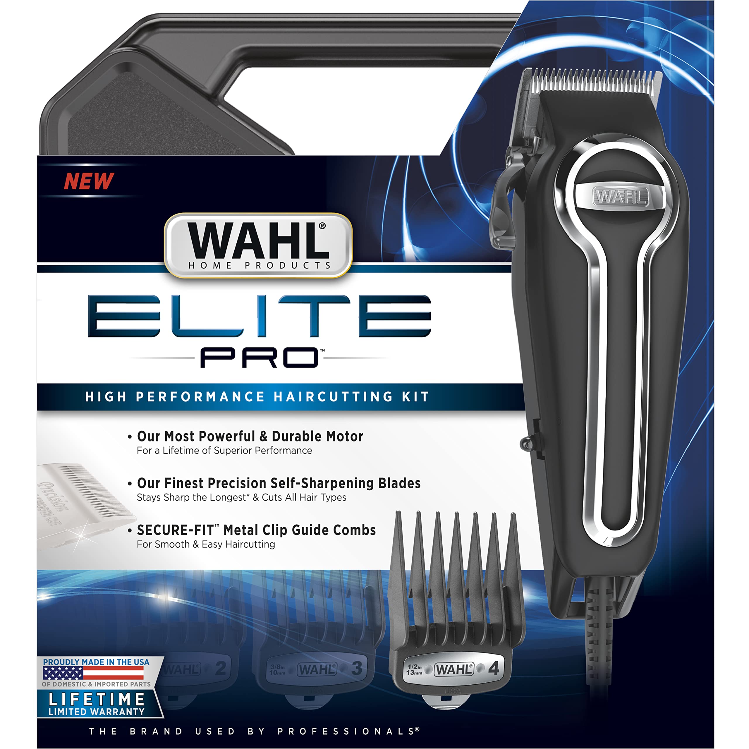 Buy now Wahl USA Elite Pro High-Performance Corded Home Haircut & Grooming Kit for Men Æ’?? Electric Hair Clipper Æ’?? Model 79602M at indiglob india